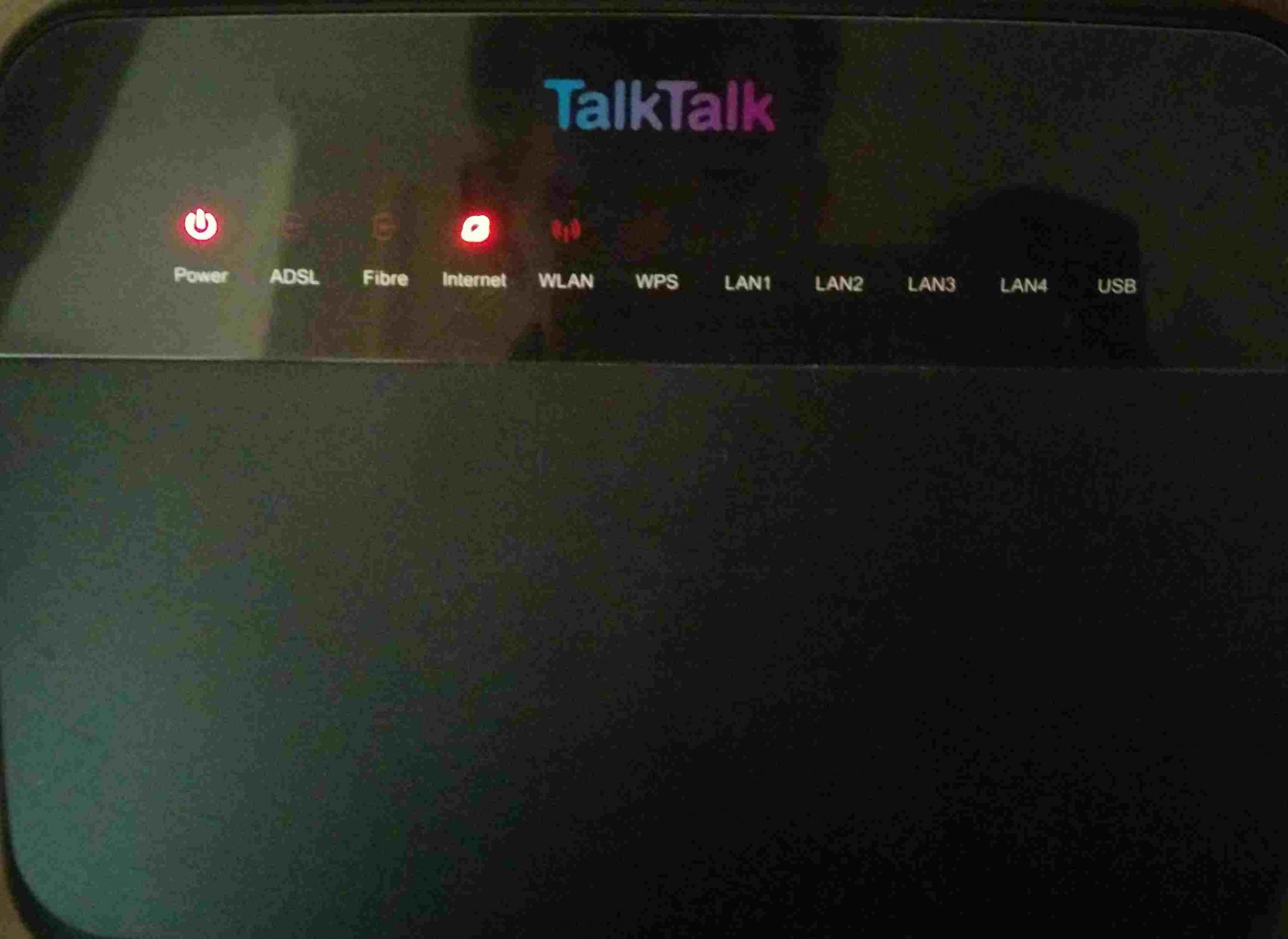 talk talk router flashing orange